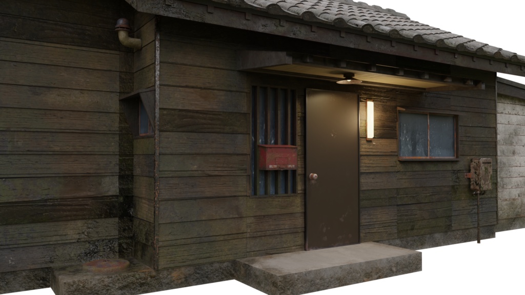 3DCG【jp_retro_house】古い平屋の家