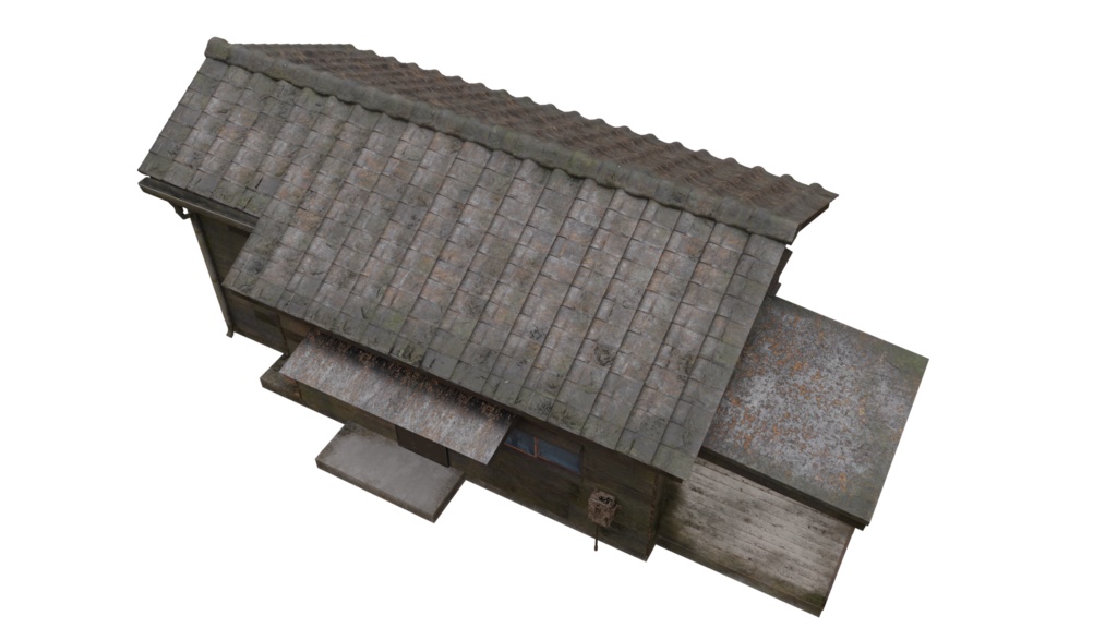 3DCG【jp_retro_house】古い平屋の家