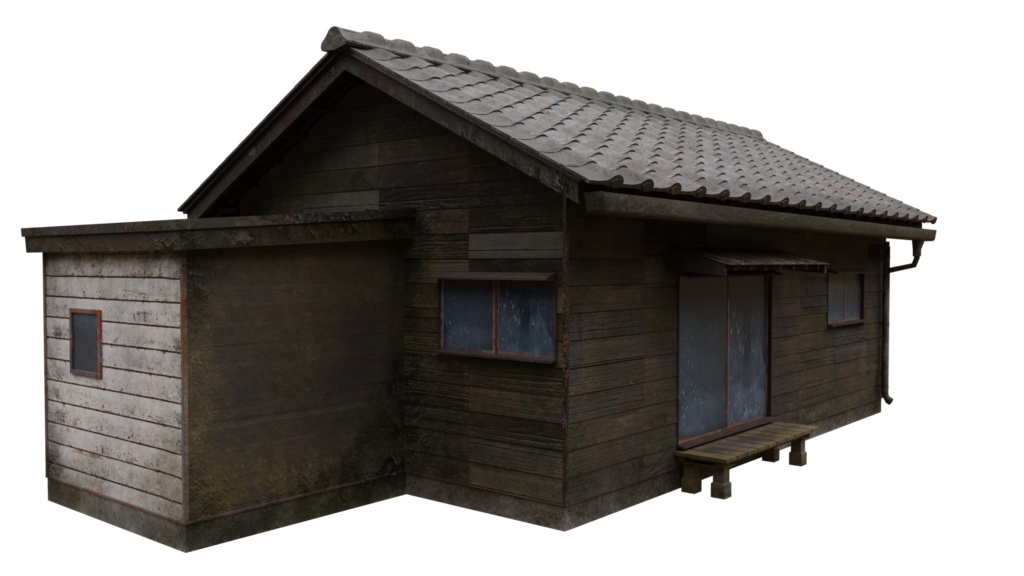3DCG【jp_retro_house】古い平屋の家