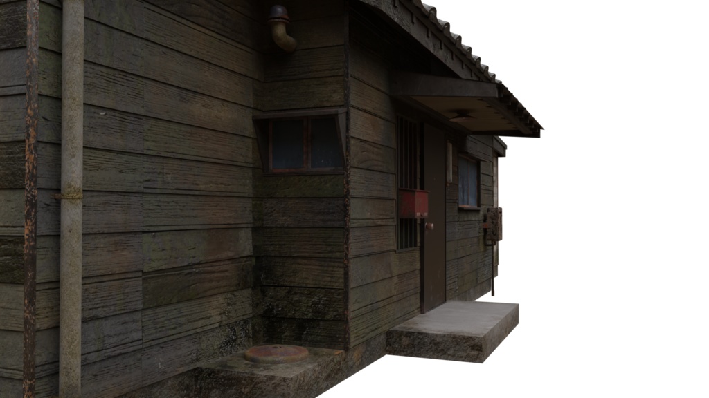 3DCG【jp_retro_house】古い平屋の家