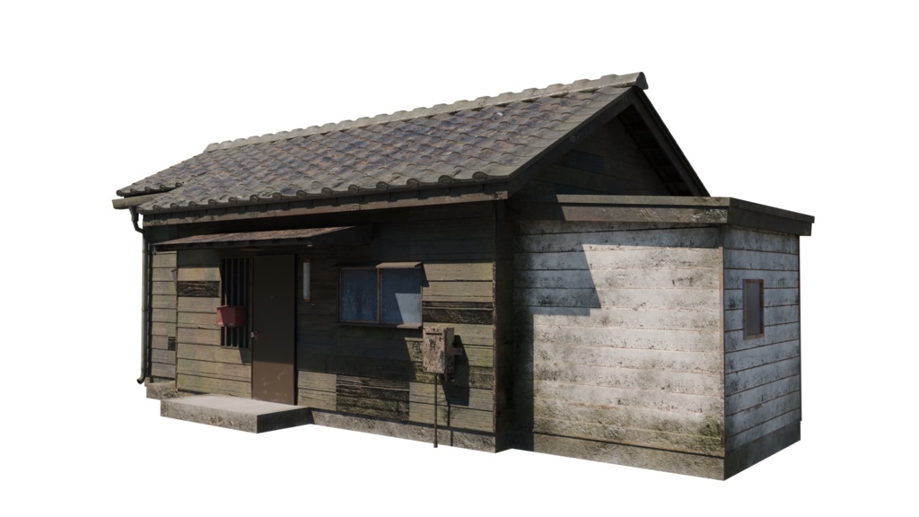 3DCG【jp_retro_house】古い平屋の家
