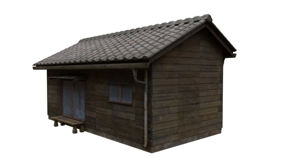 3DCG【jp_retro_house】古い平屋の家