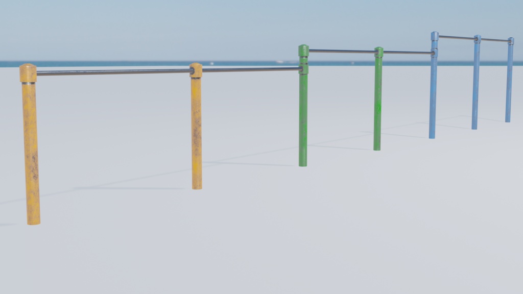 【3DCG】ブランコ/鉄棒/雲梯/回旋塔/タイヤ/シーソー