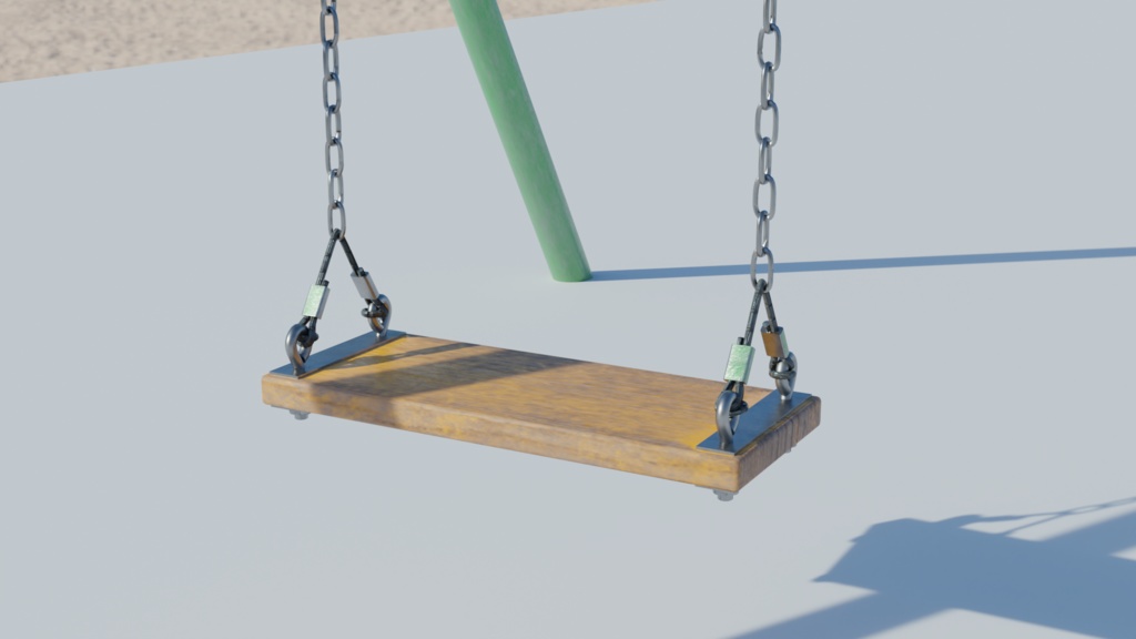 【3DCG】ブランコ/鉄棒/雲梯/回旋塔/タイヤ/シーソー