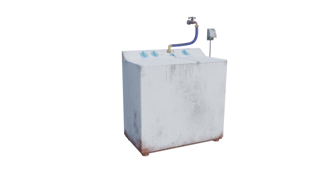 【3DCG】古い2槽式洗濯機