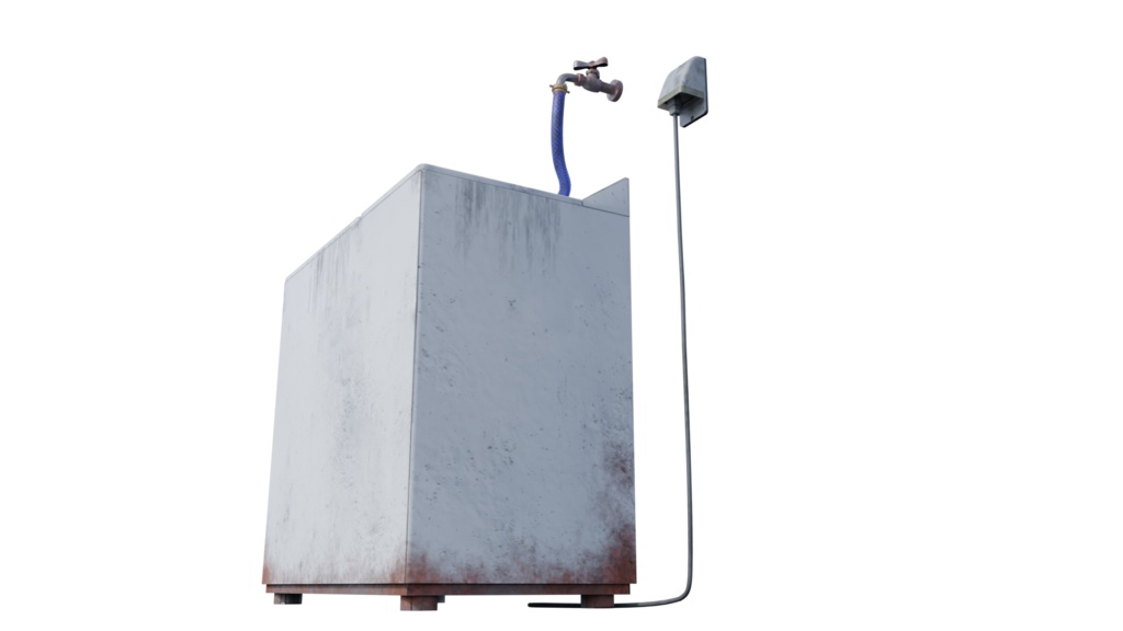 【3DCG】古い2槽式洗濯機