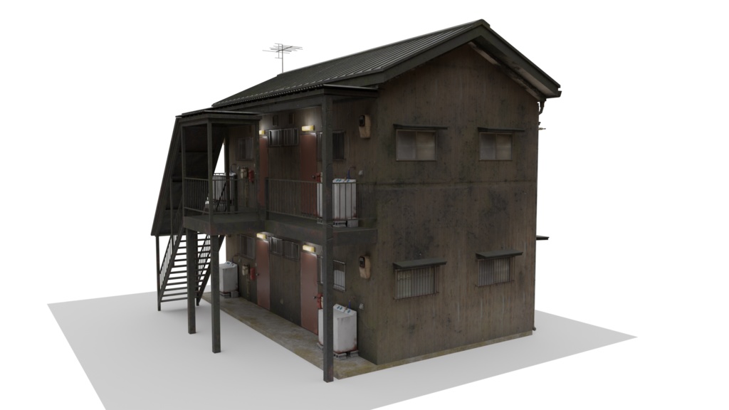 【3DCG】古いアパート