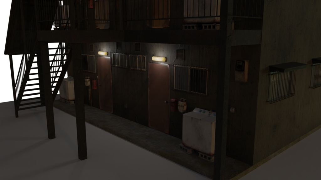 【3DCG】古いアパート