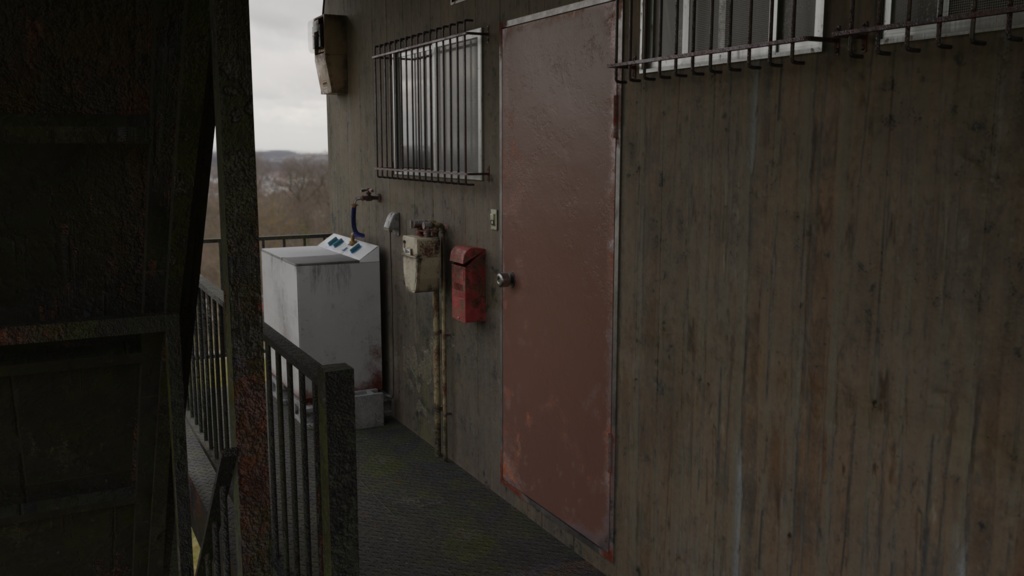 【3DCG】古いアパート