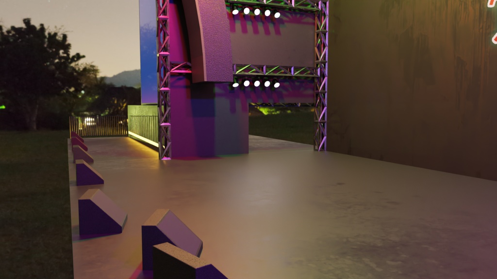 【3DCG】野外ライブステージ