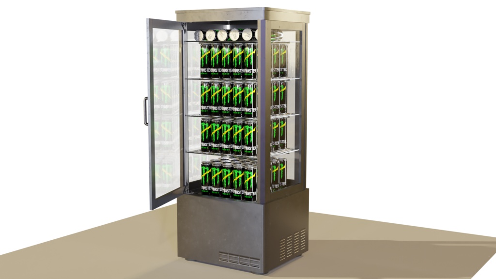 【3DCG】ガラスショーケース型冷蔵庫