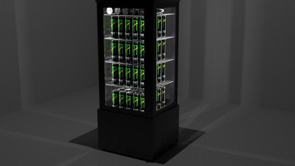 【3DCG】ガラスショーケース型冷蔵庫