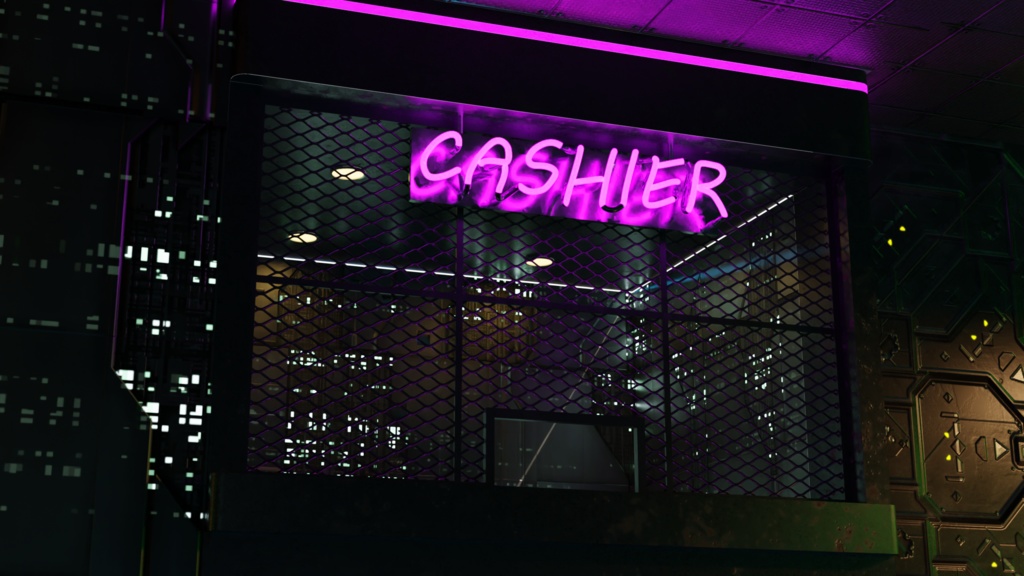 【3DCG】サイバーバー店舗キットモデル