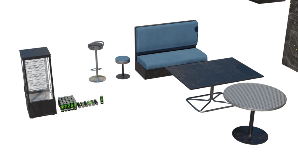 【3DCG】サイバーバー店舗キットモデル