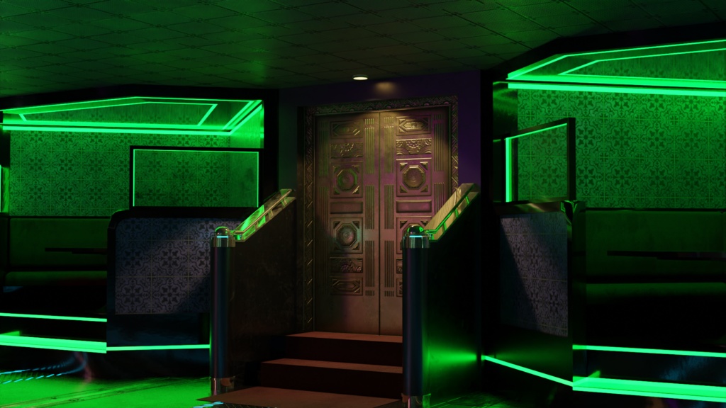 【3DCG】サイバーバー店舗キットモデル