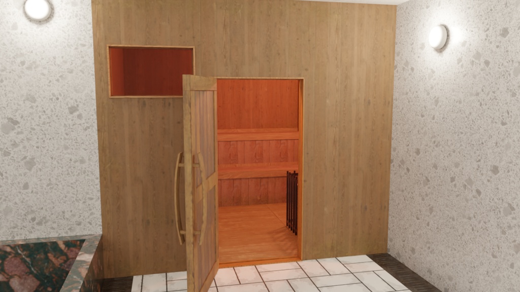 【3DCG】銭湯の内装モデル