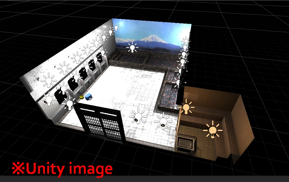 【3DCG】銭湯の内装モデル