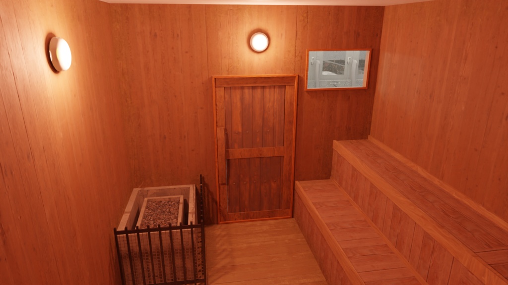 【3DCG】銭湯の内装モデル