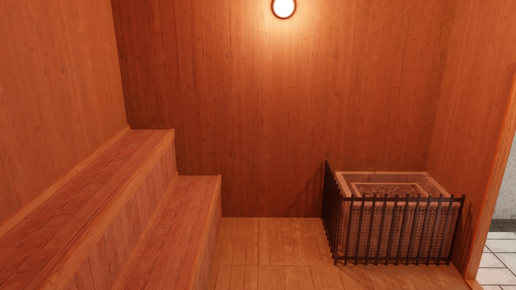 【3DCG】銭湯の内装モデル