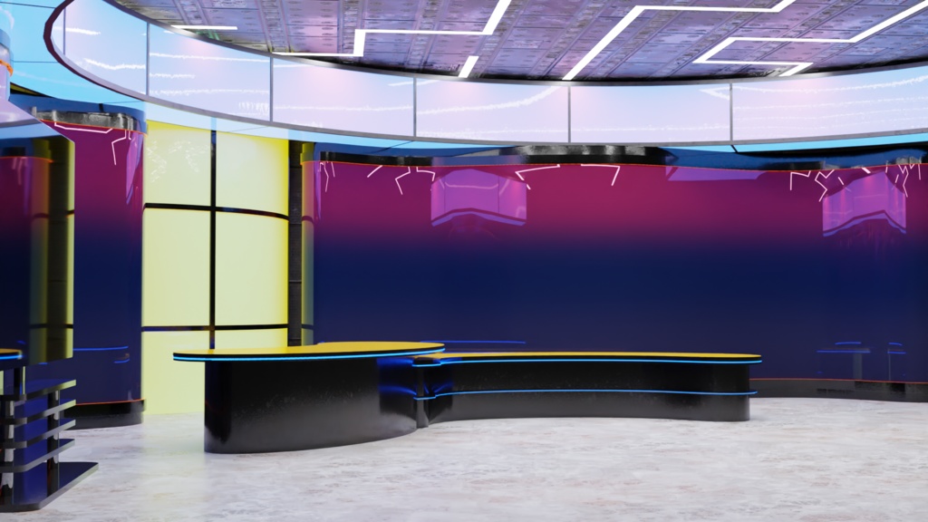 【3DCG】テレビスタジオセット