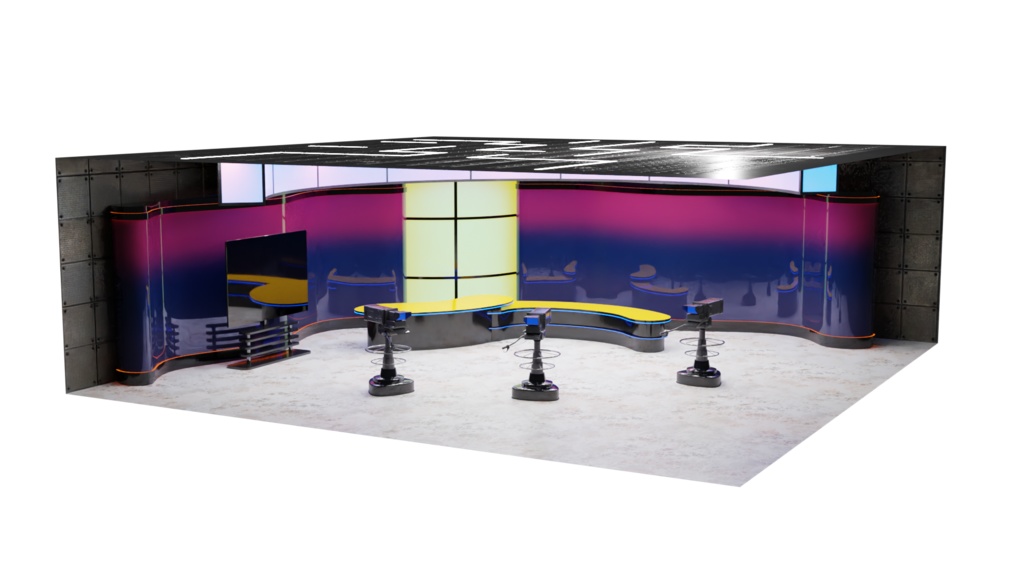 【3DCG】テレビスタジオセット