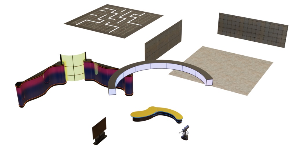 【3DCG】テレビスタジオセット