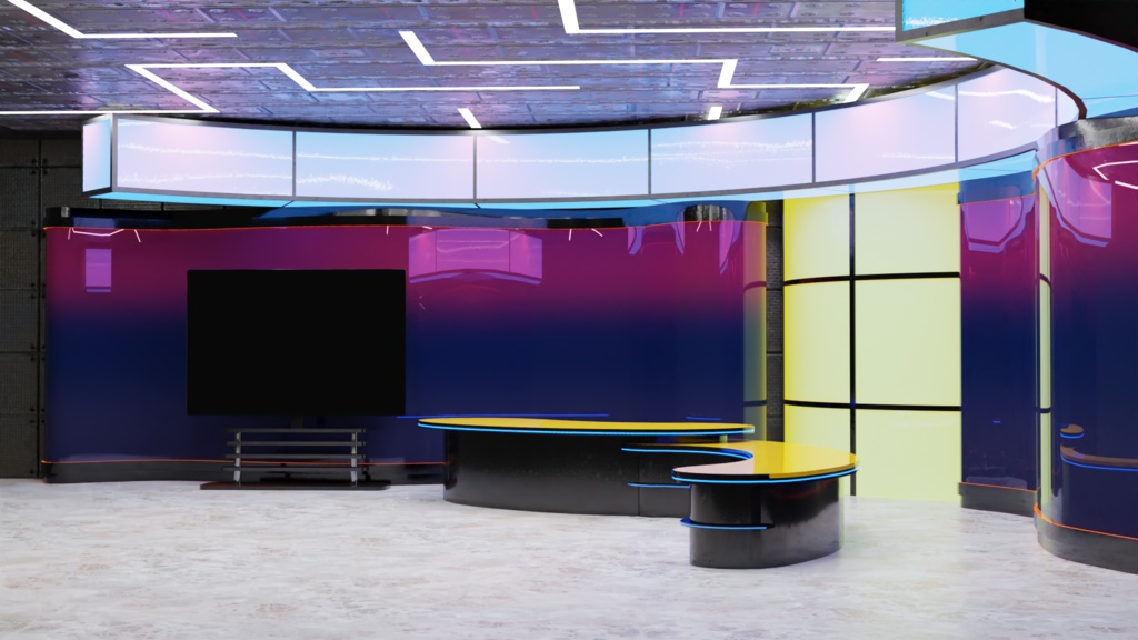 【3DCG】テレビスタジオセット