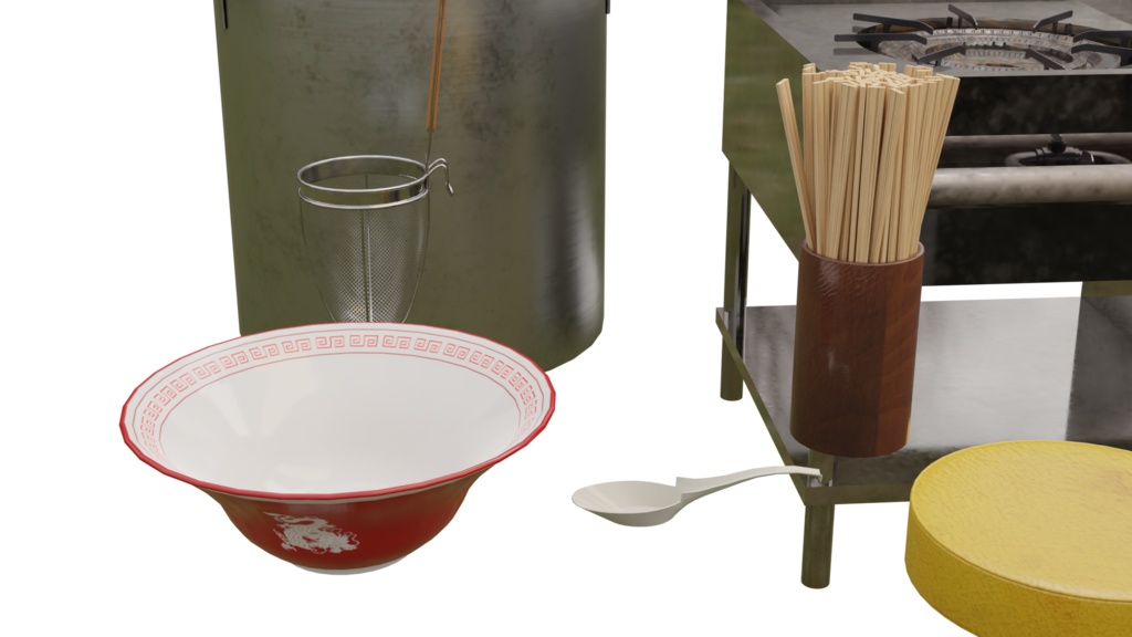 【3DCG】ラーメン屋セット