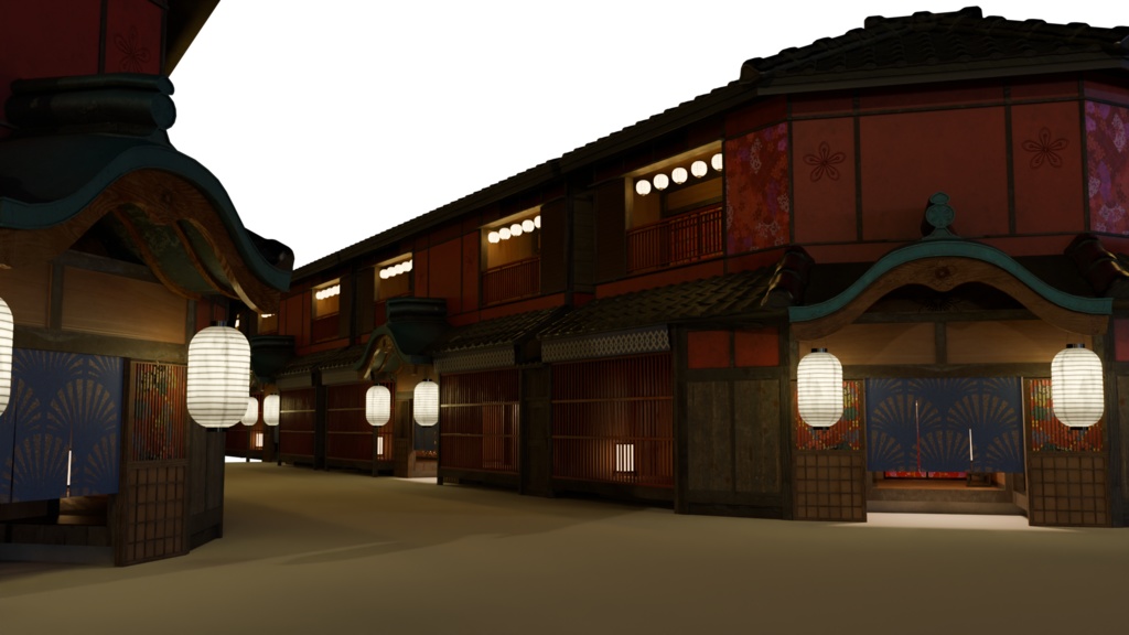 【3DCG】遊郭建物セット