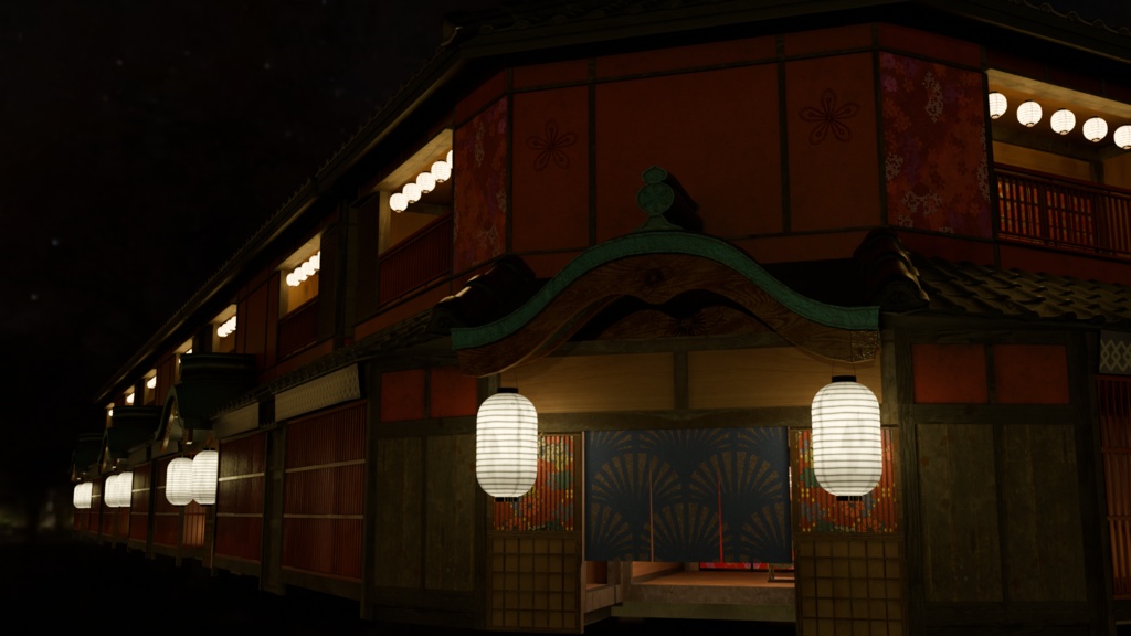 【3DCG】遊郭建物セット