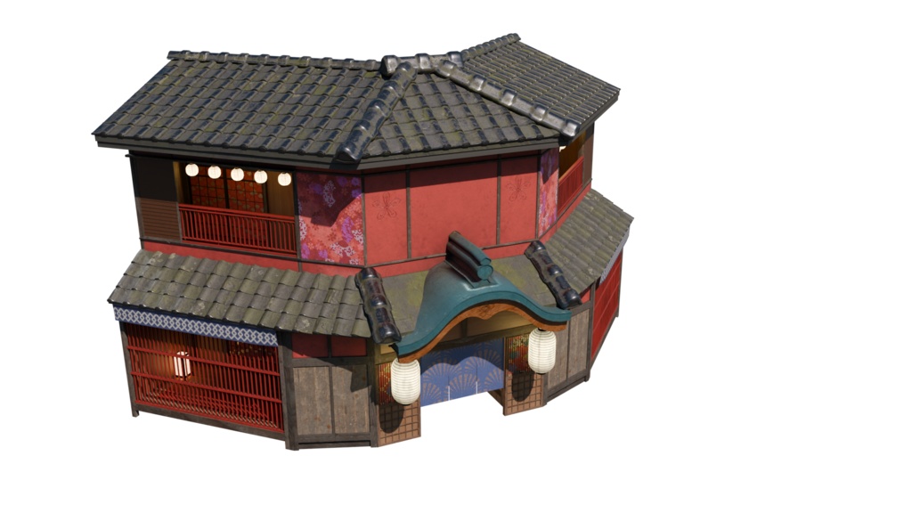 【3DCG】遊郭建物セット
