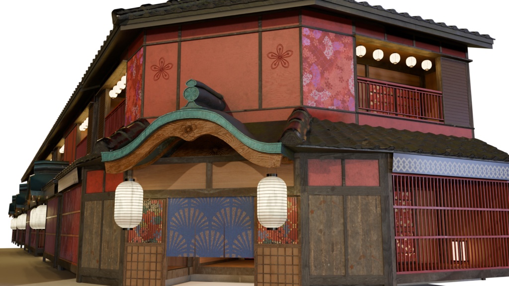 【3DCG】遊郭建物セット