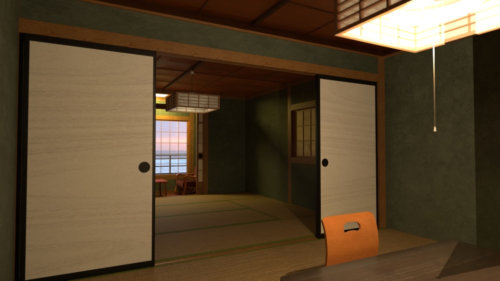 【3DCG】旅館/ホテル(露天風呂付き)