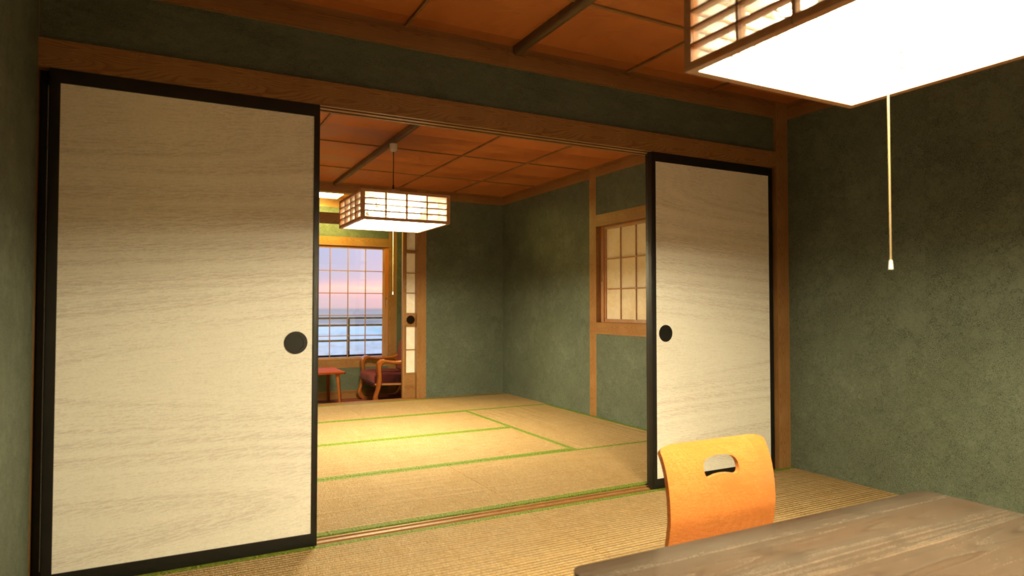 【3DCG】旅館/ホテル(露天風呂付き)