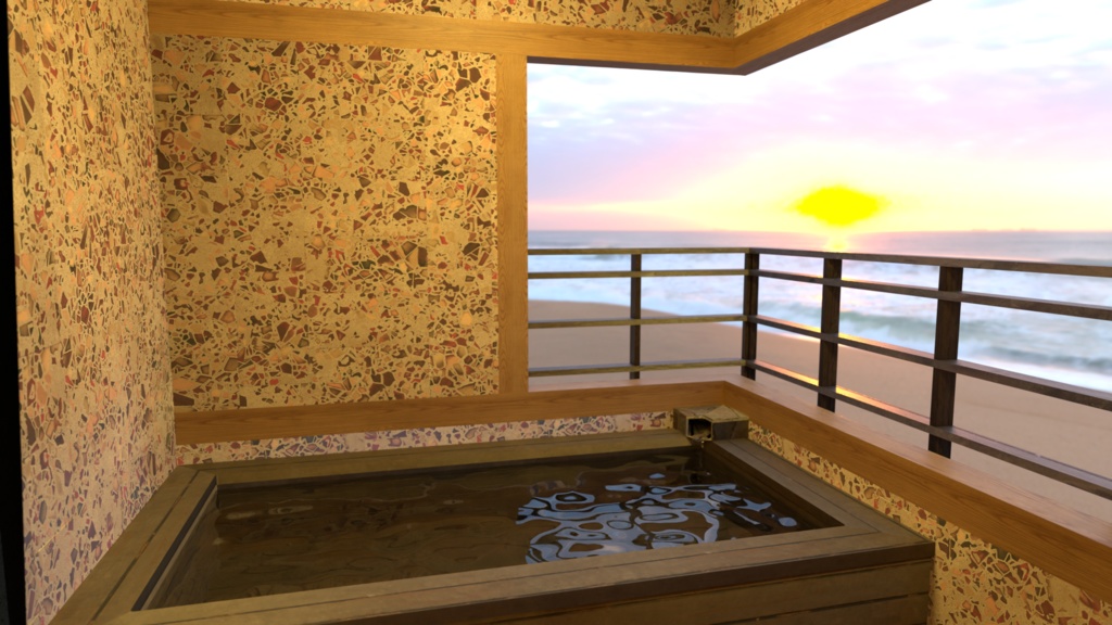 【3DCG】旅館/ホテル(露天風呂付き)