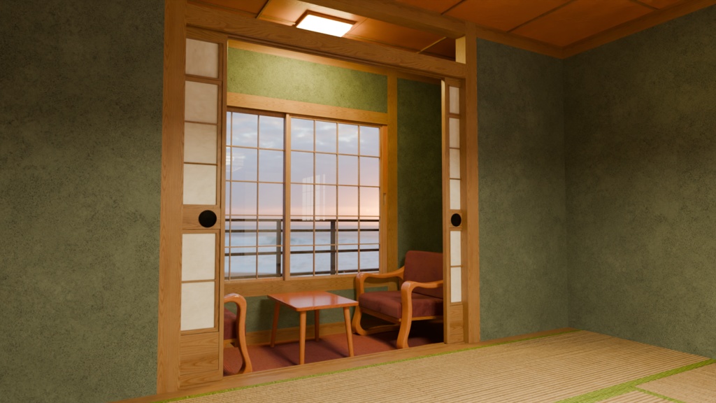 【3DCG】旅館/ホテル(露天風呂付き)