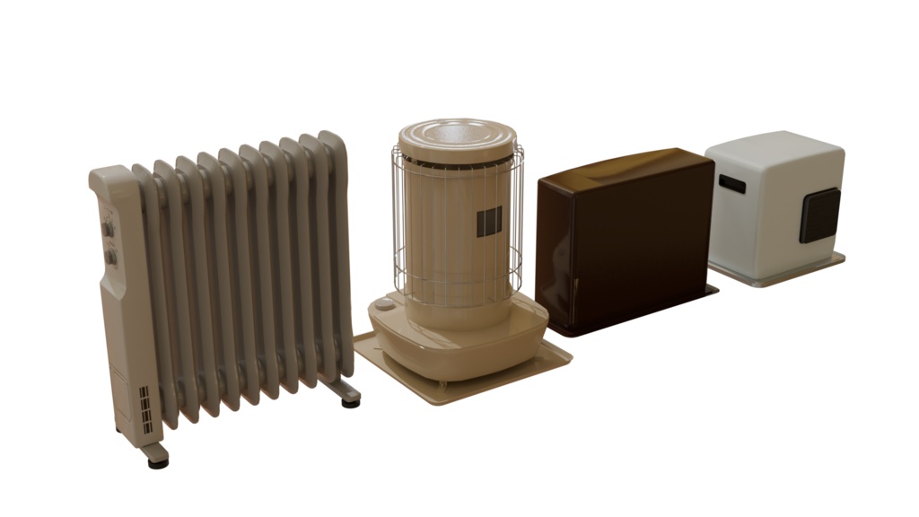 【3DCG】ヒーター/ストーブセット