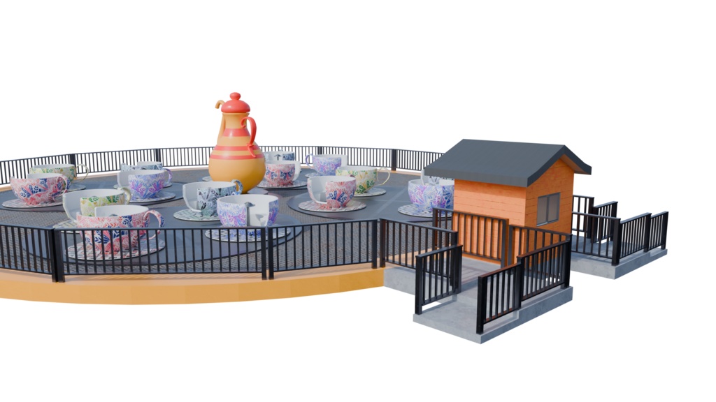 【3DCG】コーヒーカップ/遊園地