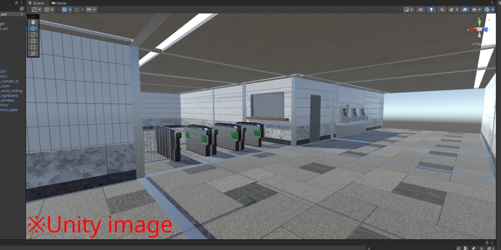 【3DCG】改札ゲート/地下道キット