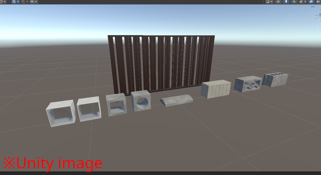 【3DCG】コンクリートブロックセット
