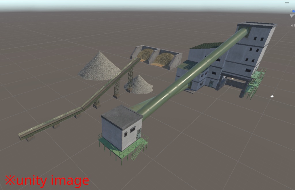 【3DCG】コンクリート工場セット