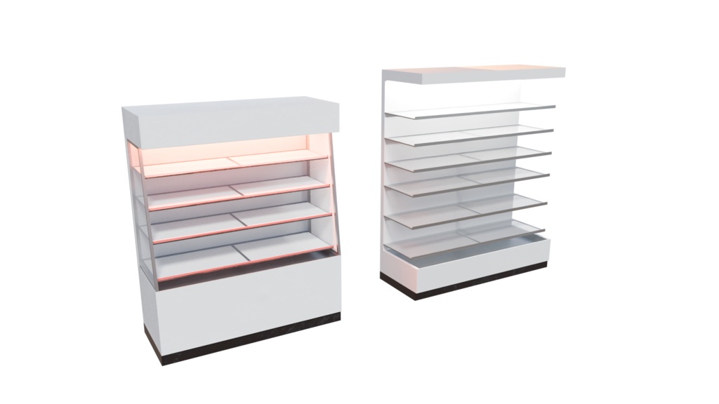 【3DCG】コンビニ 内装家具 11点セット