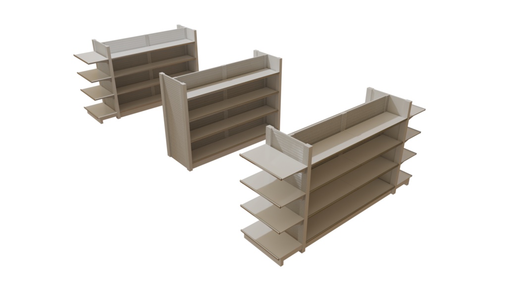 【3DCG】コンビニ 内装家具 11点セット