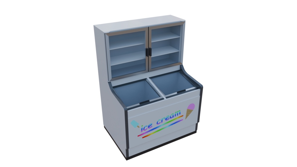 【3DCG】コンビニ 内装家具 11点セット