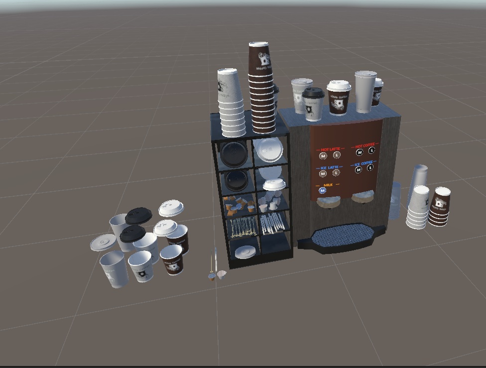 【3DCG】コンビニ コーヒーマシンセット