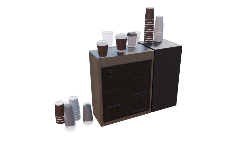 【3DCG】コンビニ コーヒーマシンセット
