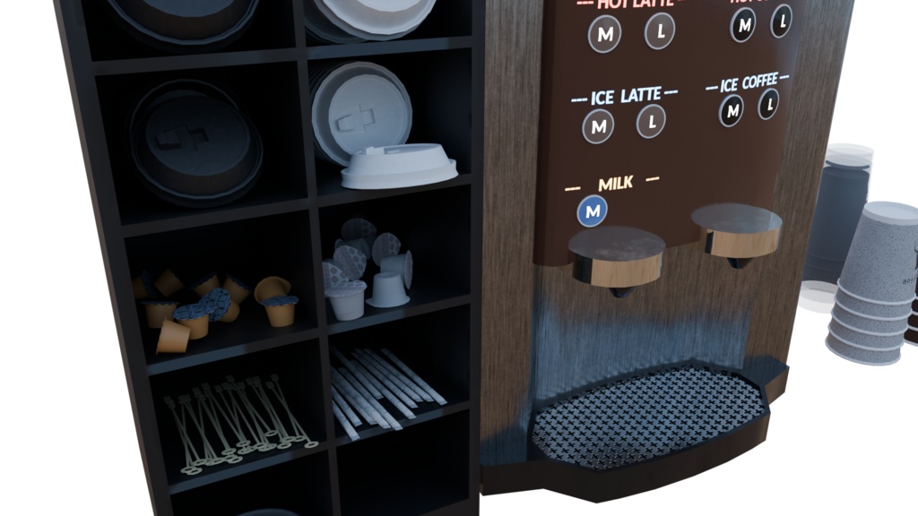 【3DCG】コンビニ コーヒーマシンセット