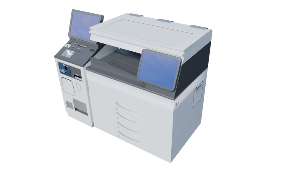 【3DCG】コンビニ コピー機セット