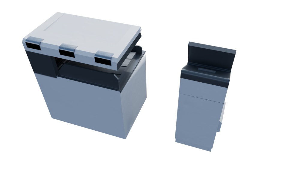 【3DCG】コンビニ コピー機セット