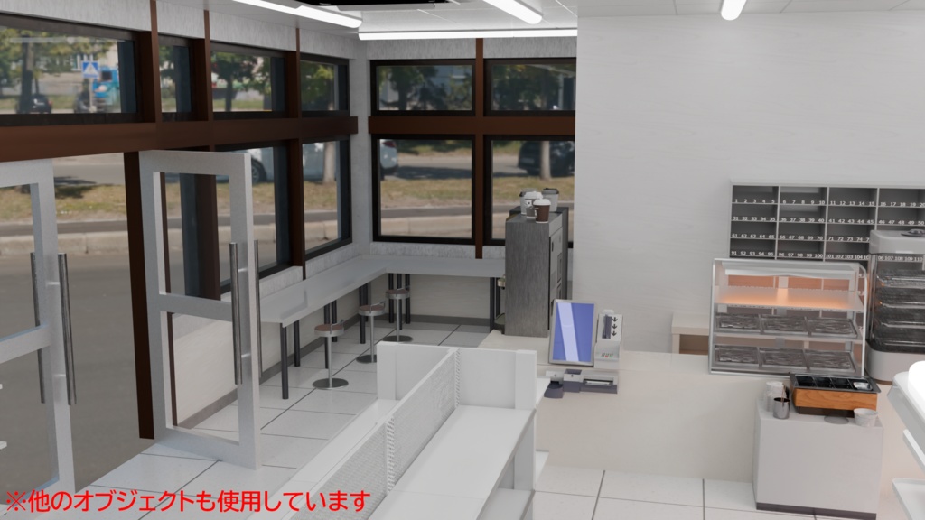 【3DCG】コンビニ店舗セット
